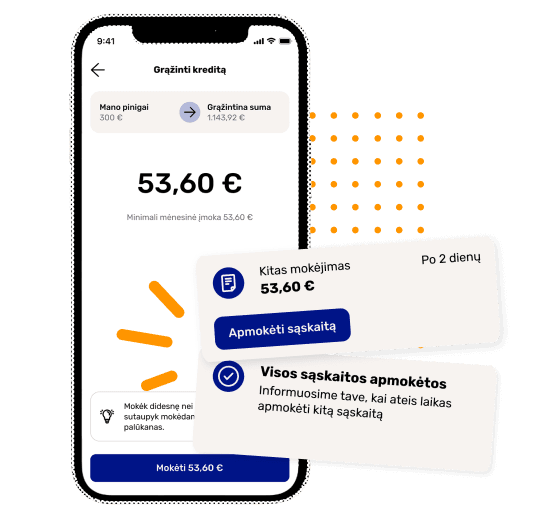 Lenviau valdyk mokėjimus per Creditea programėlę